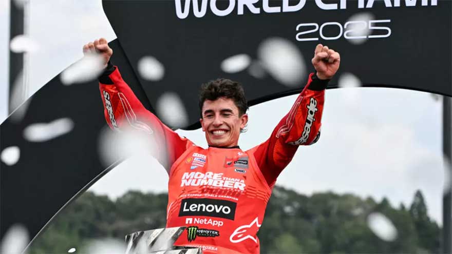 Emotional Marquez in tears after winning seventh MotoGP title
