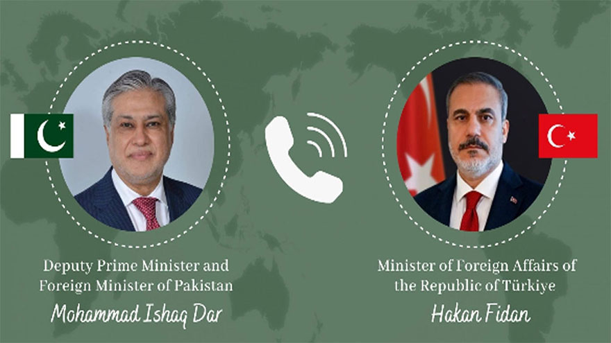 Ishaq Dar, Turkiye's FM Hakan Fidan discuss regional situation