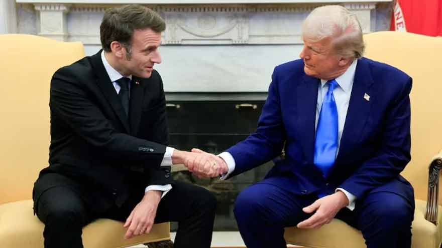 Trump takes a dig at Macron, saying wife treats him 'badly'