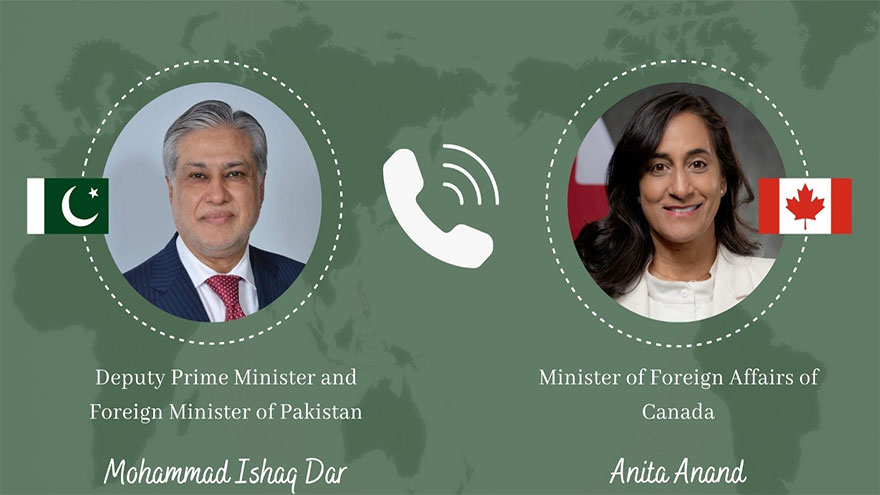 Ishaq Dar, Canadian FM discuss evolving regional developments