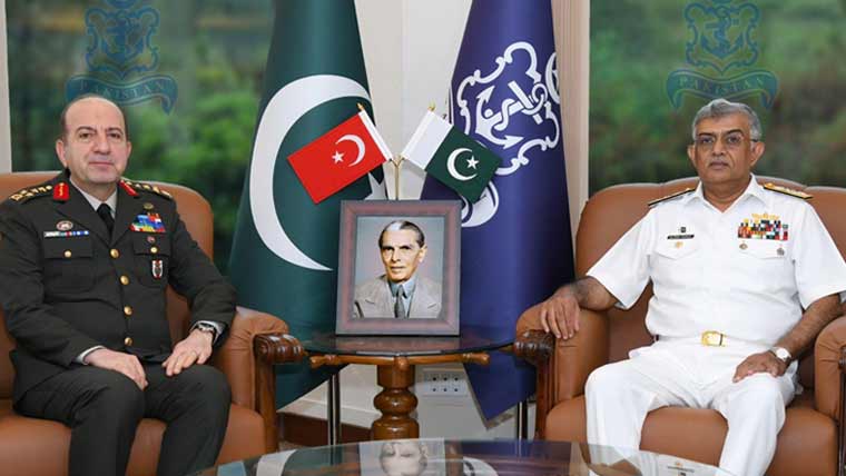 نیول چیف سے ترک جنرل لیونت ارگُن کی ملاقات، دفاعی تعاون پر تبادلہ خیال