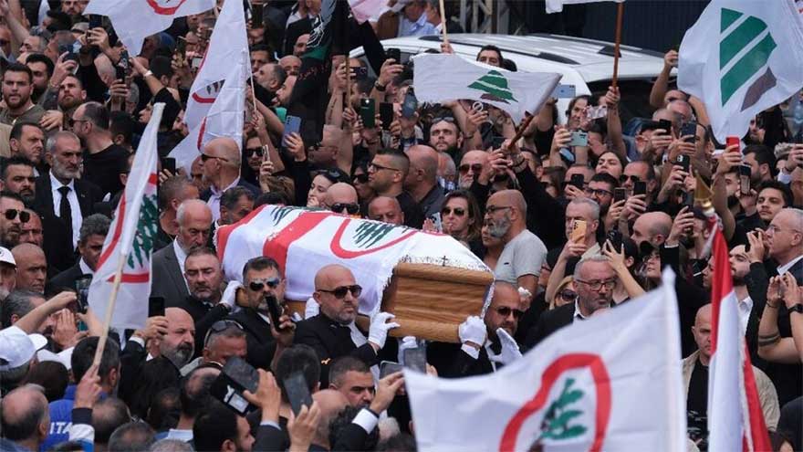Anger, sorrow at funeral of Lebanese anti-Hezbollah party official killed by Israel