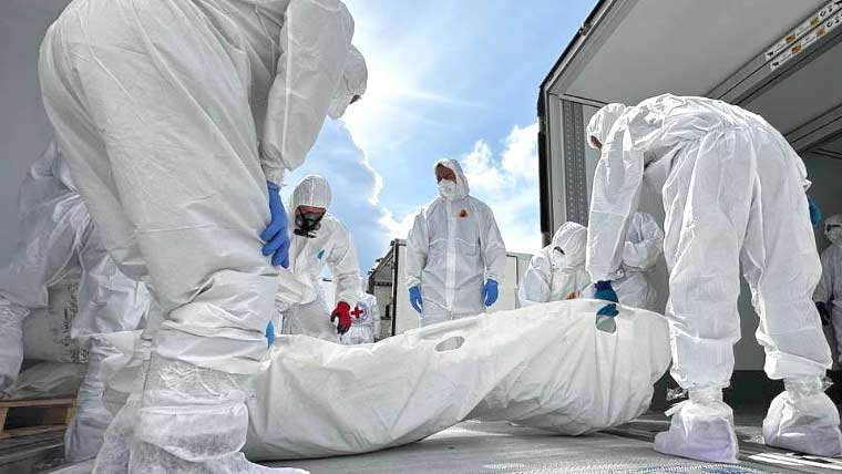 لاشوں کا تبادلہ: روس نے ایک ہزار فوجیوں کی میتیں یوکرین کے حوالے کر دیں