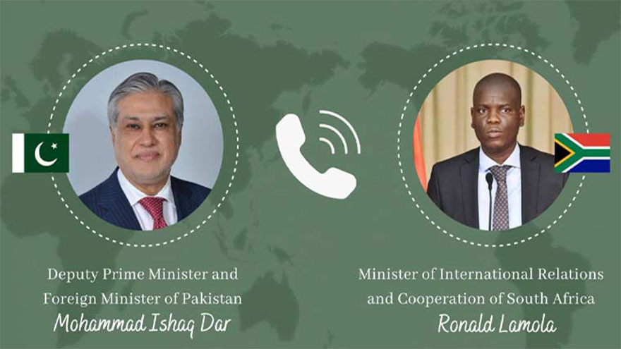 Ishaq Dar, South African FM discuss current regional situation