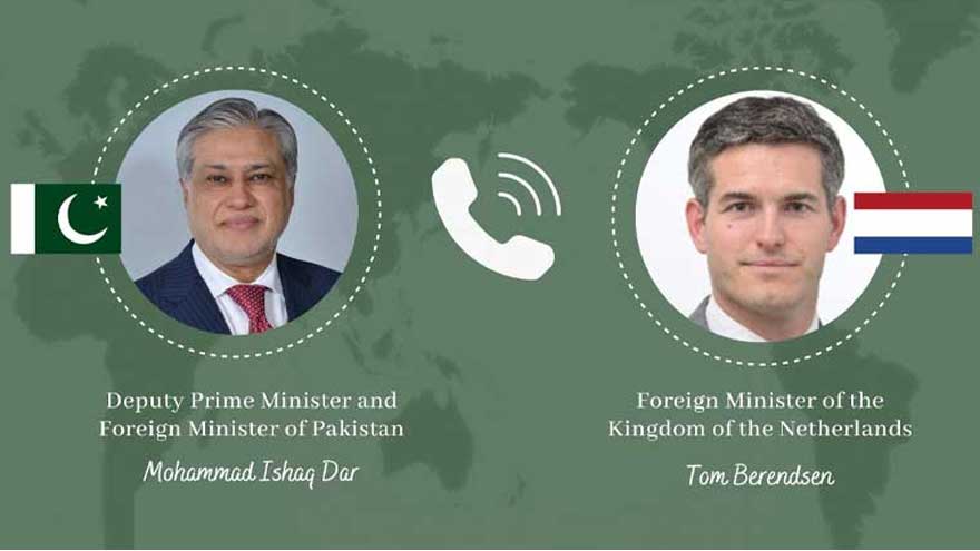 Pakistan, Netherlands discuss regional tensions and ceasefire efforts