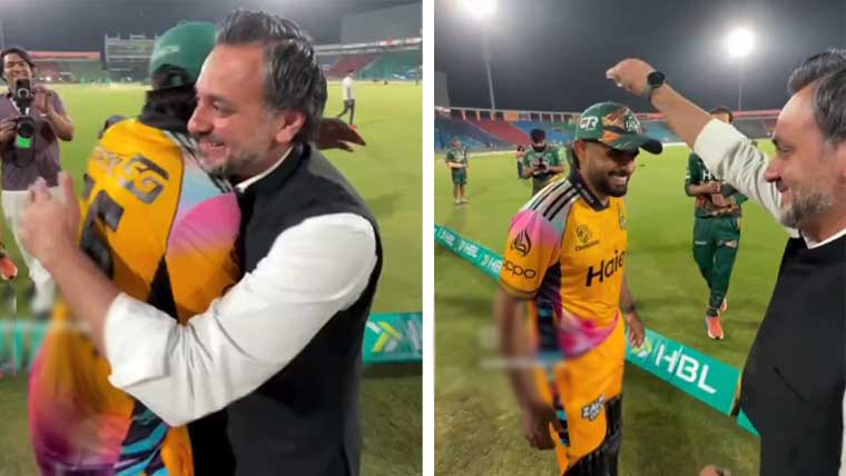 پی ایس ایل: سی ای او سلمان نصیر نے بابر اعظم کی نظر اتار دی، ویڈیو وائرل