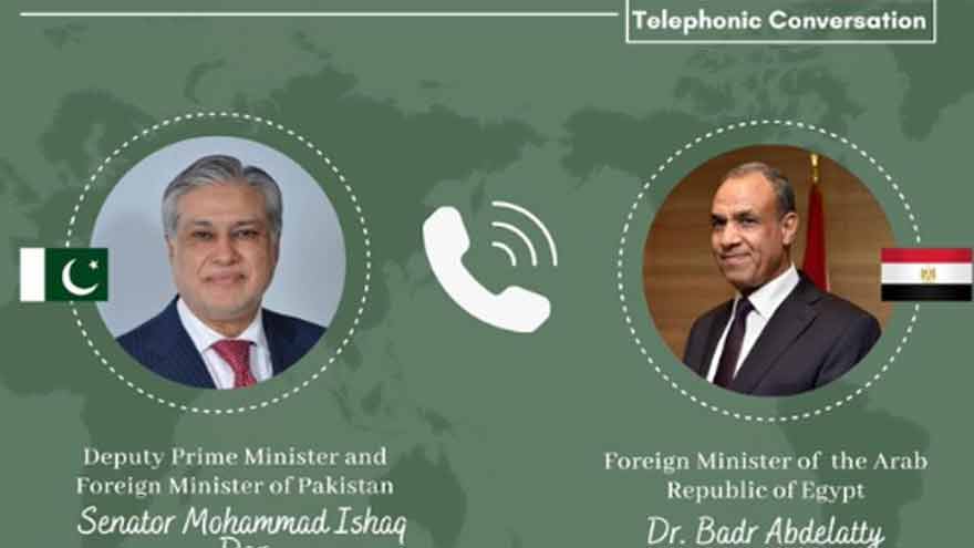 Ishaq Dar, Egyptian counterpart hold call to discuss regional situations
