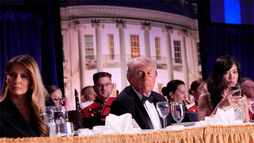 Trump rushed out of WH dinner event after 'shots fired' 
