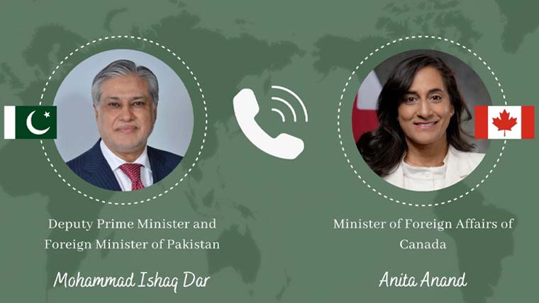 اسحاق ڈار کا کینیڈین ہم منصب سے ٹیلیفونک رابطہ، خطے کی صورتحال پر گفتگو