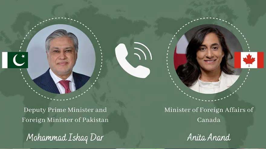 Pakistan, Canadian FMs discuss regional peace and ties