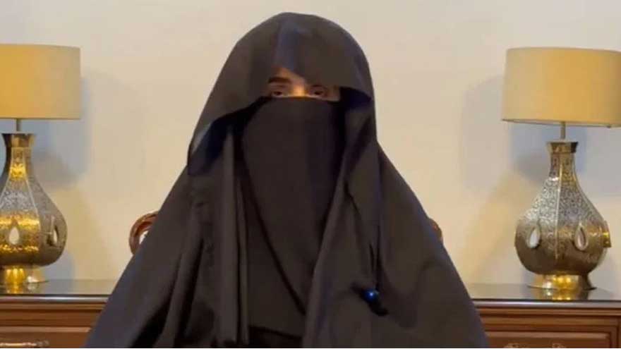 Eye doctors examine Bushra Bibi at Adiala Jail