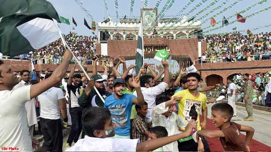 Wagah ceremony marks Marka-e-Haq anniversary