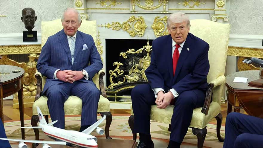 'Two kings': praise and a royal crush as Trump hosts Charles