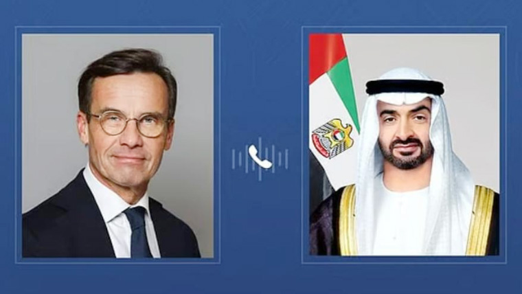 اماراتی صدر اور سویڈن کے وزیراعظم کا رابطہ، خطے کی صورتحال پر گفتگو