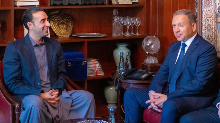 Bilawal Bhutto meets Uzbek Governor Tursunov in Karachi
