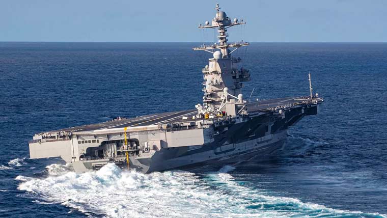 امریکی طیارہ بردار بحری جہاز یو ایس ایس جیرالڈ آر فورڈ وطن واپسی کیلئے تیار