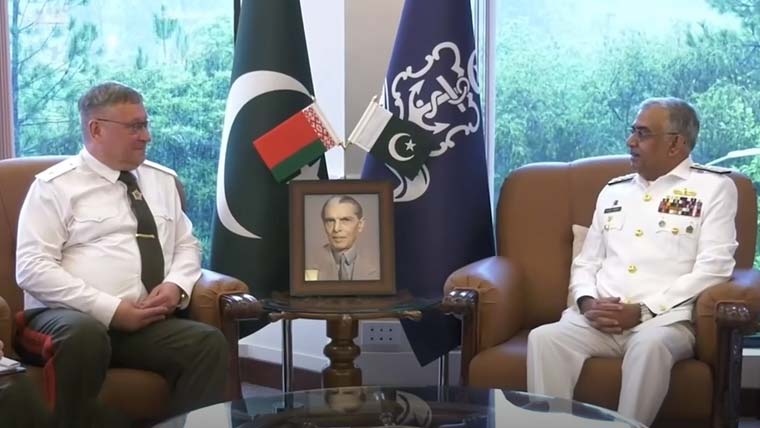 بیلاروس کے وفد کا نیول ہیڈ کوارٹرز کا دورہ، چیف آف نیول سٹاف سے ملاقات