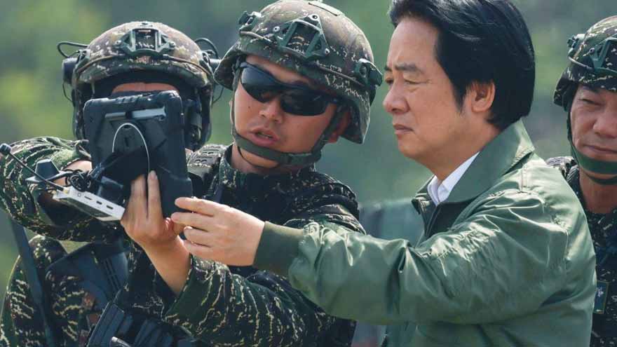 Taiwan president oversees coastal strike drill during annual war games