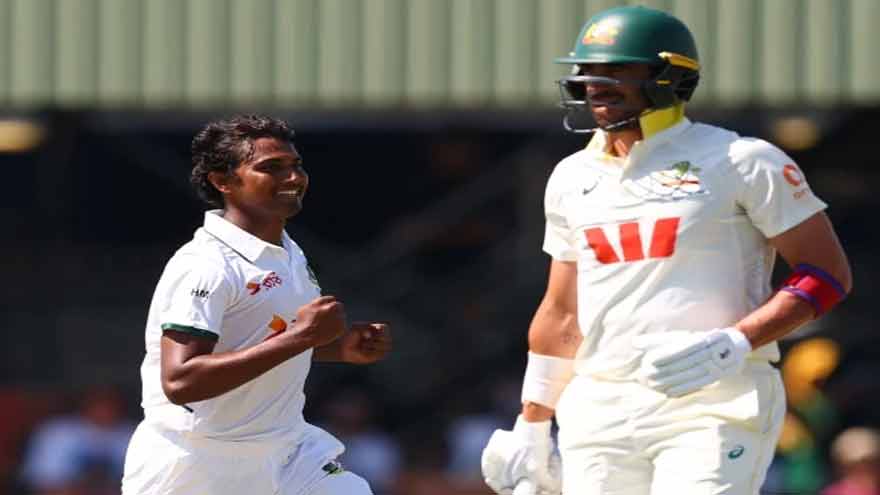 Hasan Mahmud's six-wicket haul bowls Australia out for 198