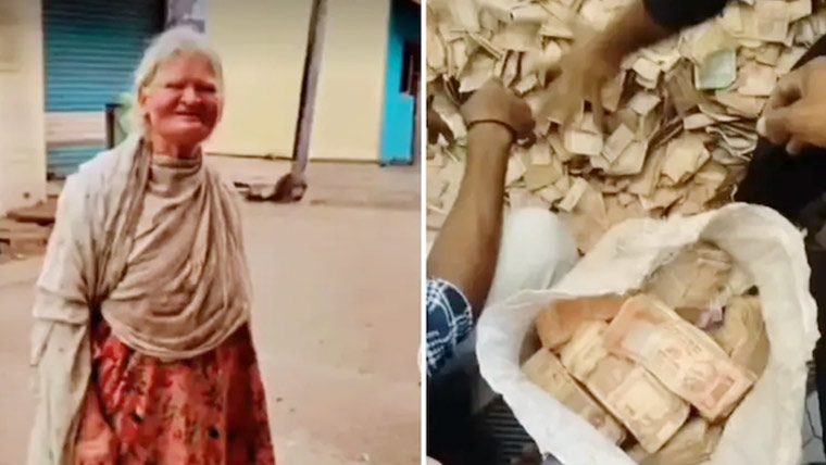 مسجد کے باہر بھیک مانگنے والی بزرگ خاتون کے گھر سے لاکھوں روپے برآمد
