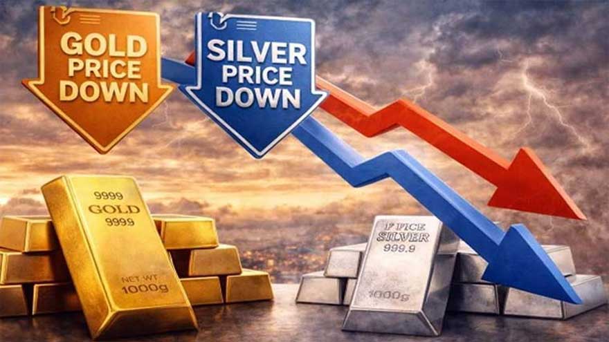 Gold, silver prices fall sharply in Pakistan
