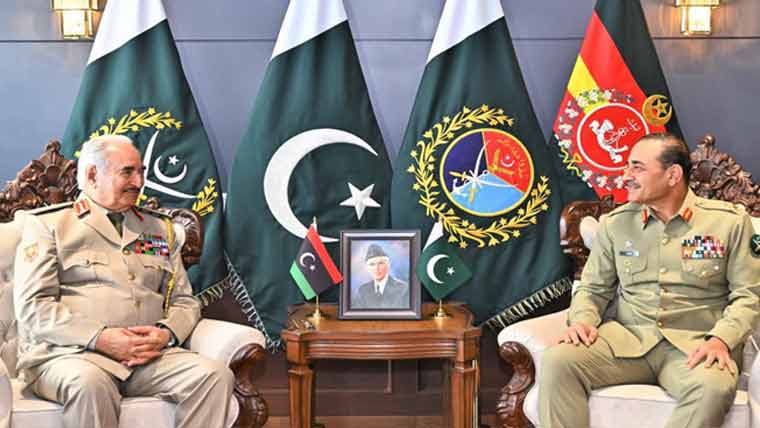 لیبیا کی افواج کے کمانڈر کی جی ایچ کیو آمد، فیلڈ مارشل سے ملاقات