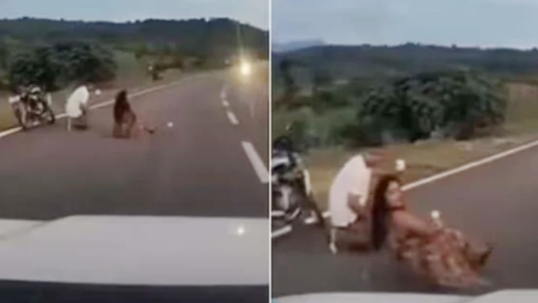 جوڑے نے فوٹو شوٹ کیلئے ہائی وے ہی بلاک کر دیا