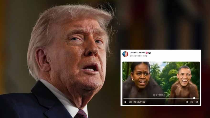 Trump condemns, won't apologize for video depicting Obamas as apes