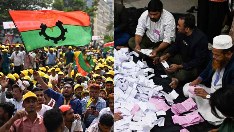 بنگلہ دیش انتخابات: ابتدائی نتائج میں بی این پی کی 65 نشستوں پر برتری