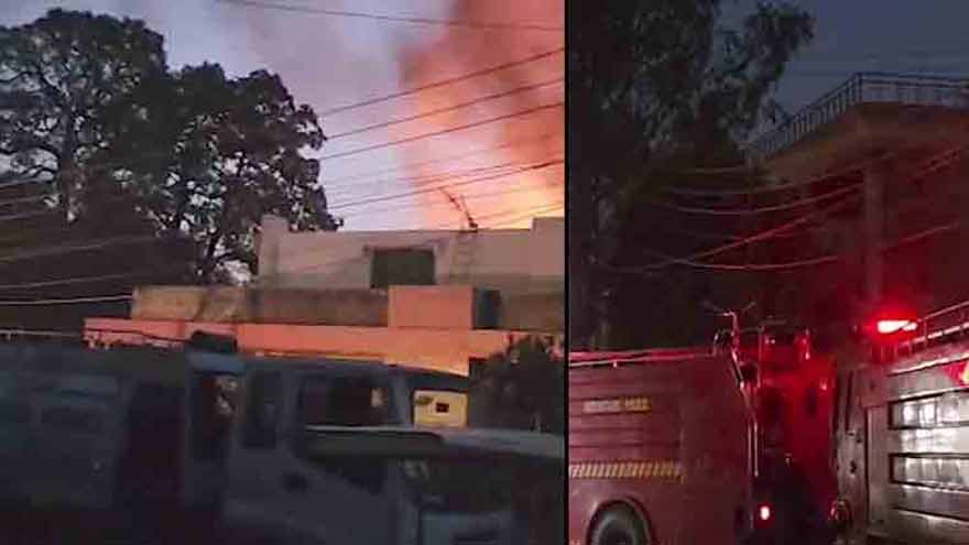 Fire engulfs warehouse in Lahore, rescue operation underway