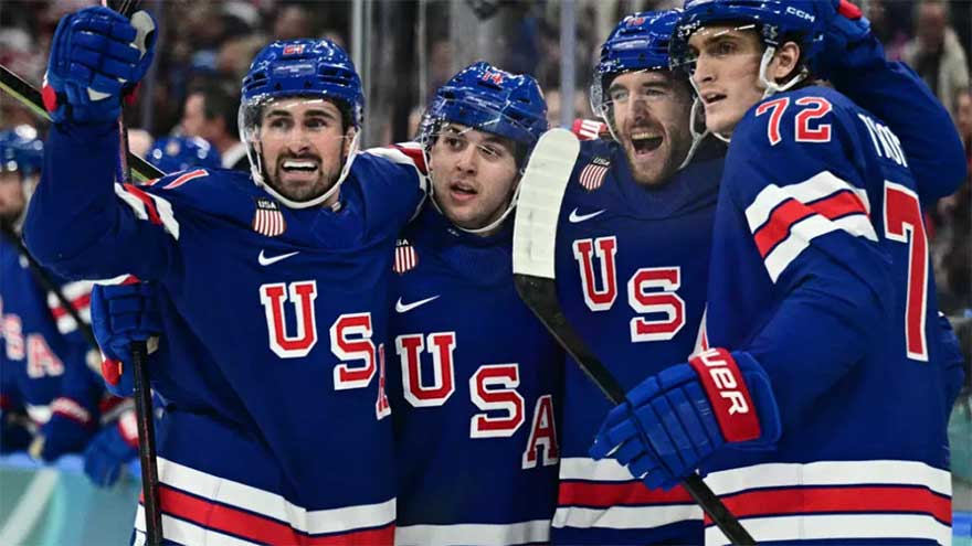 Team USA men see off dogged Denmark in Olympic ice hockey