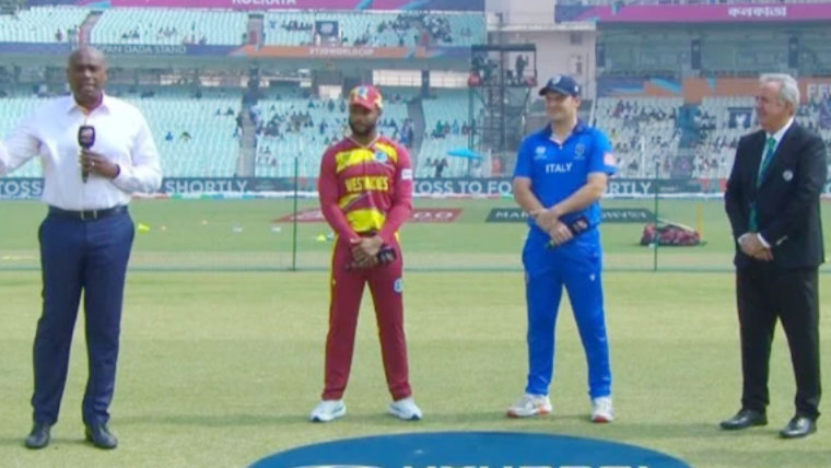 ٹی 20 ورلڈکپ: اٹلی کا ویسٹ انڈیز کیخلاف ٹاس جیت کر باؤلنگ کا فیصلہ