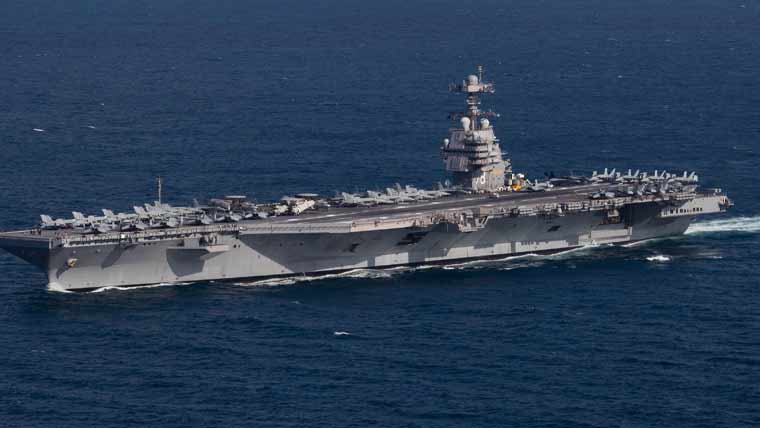 امریکی ایئر کرافٹ کیریئر جیرالڈ فورڈ کریٹ سے اسرائیل کی جانب روانہ