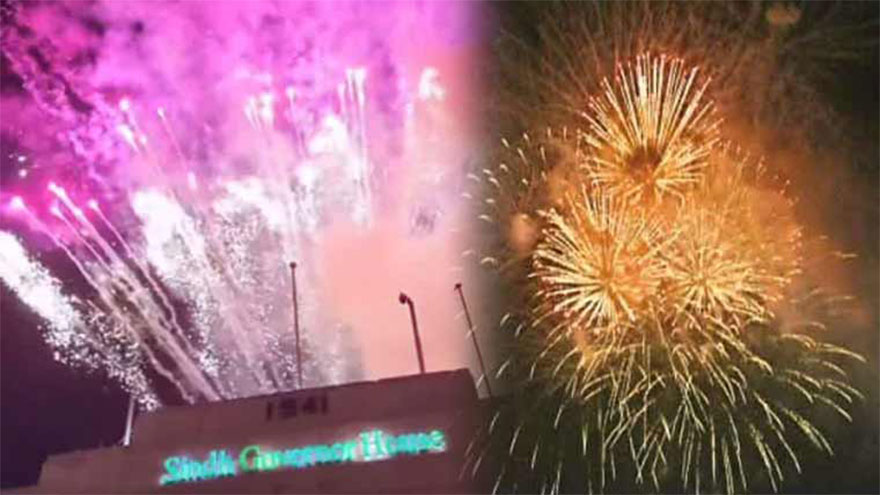 Spectacular fireworks display at Governor House Karachi lights up sky