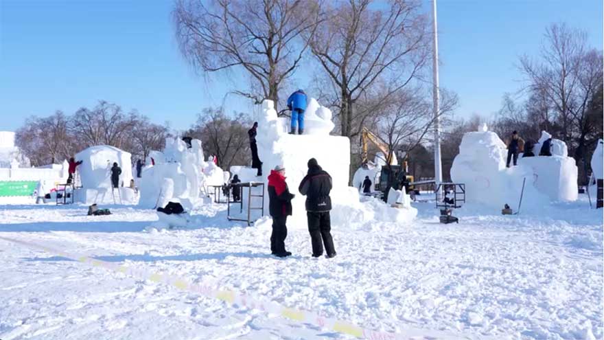 Octopus, Taj Mahal concepts inspire sculptors at China snow festival