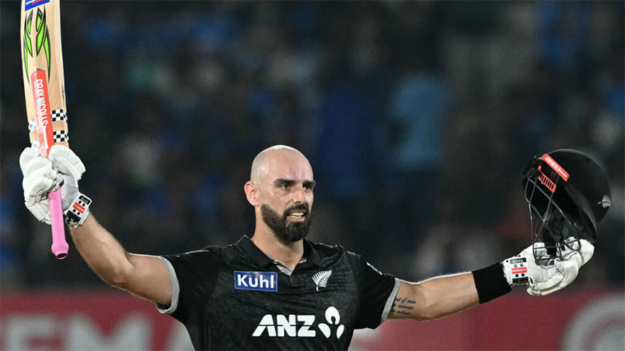 Mitchell hits ton as New Zealand down India to level ODI series