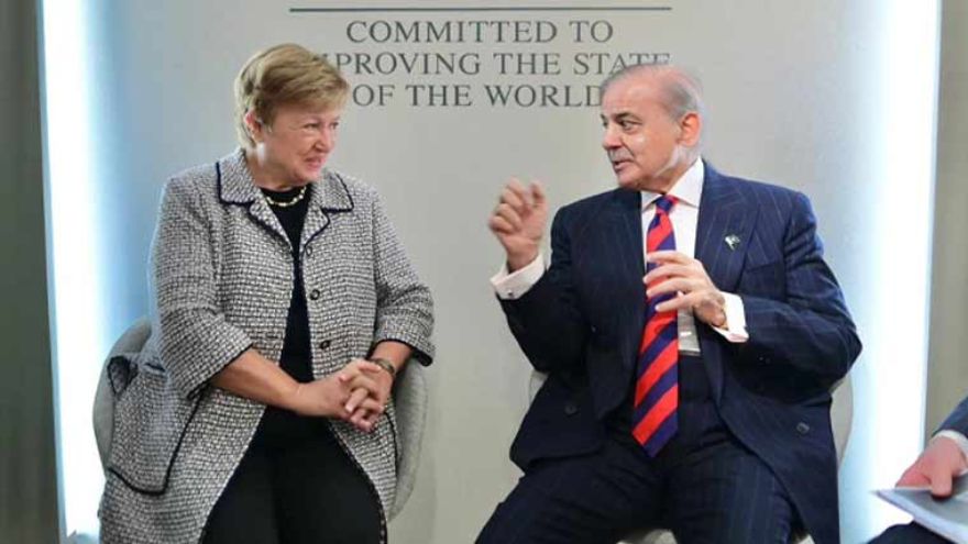 PM Shehbaz meets IMF chief and Palestinian counterpart at Davos