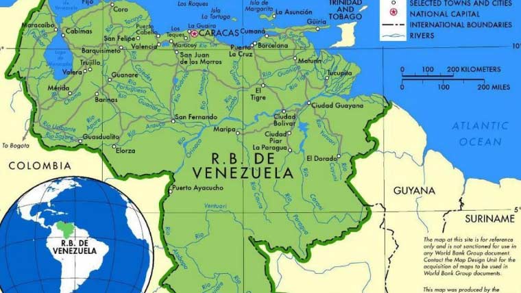 وینزویلا نے ٹرمپ کی جاری کردہ ملک کے تبدیل شدہ نقشے کی تصویر مسترد کردی
