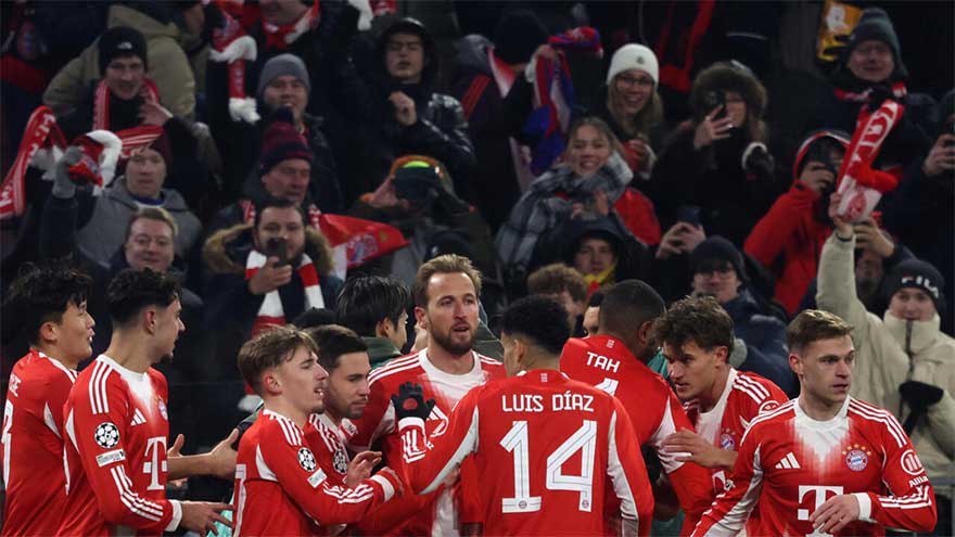 Kane double fires Bayern into Champions League last 16