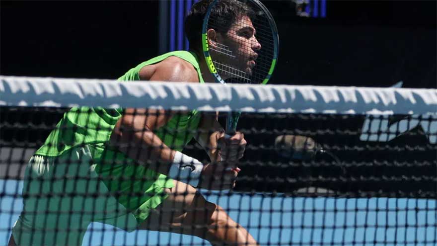 Alcaraz celebrates 100th Slam match with easy win at Australian Open