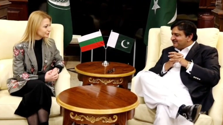ملک احمد خان سے بلغاریہ کی سفیر کی ملاقات، دوطرفہ تعاون پراتفاق