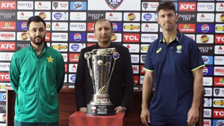 پاک آسٹریلیا ٹی 20 سیریز: ٹرافی کی رونمائی کردی گئی