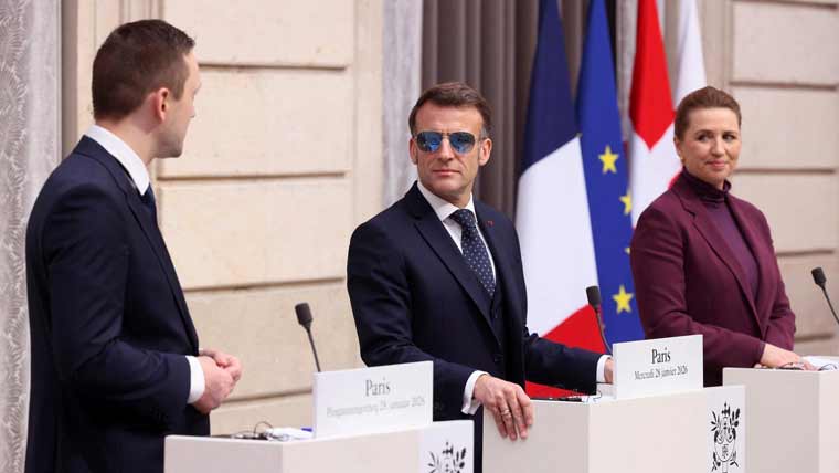 فرانس مملکت ڈنمارک کے ساتھ متحد ہو کر کھڑا رہے گا، میکرون