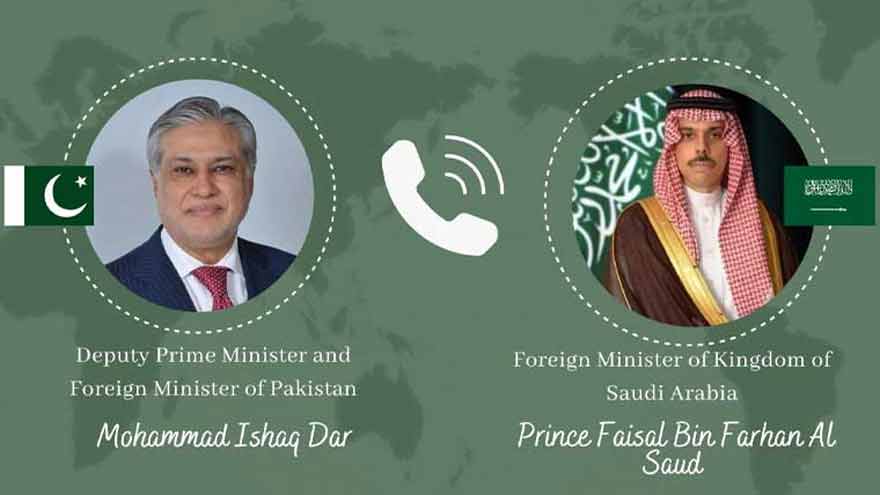 Ishaq Dar, Saudi FM discuss regional situation, Doha talks