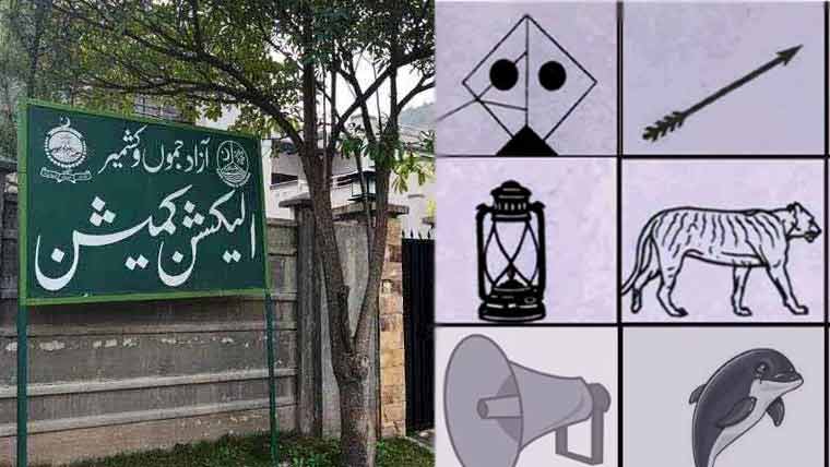 آزاد  کشمیر الیکشن: 24 رجسٹرڈ سیاسی جماعتوں کو انتخابی نشانات الاٹ