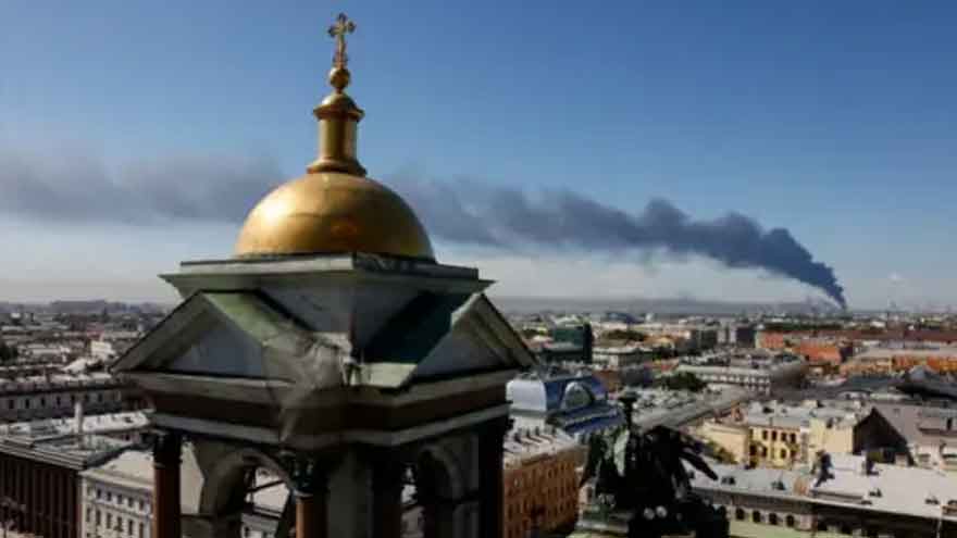 Ukraine hits St Petersburg oil sites in drone blitz