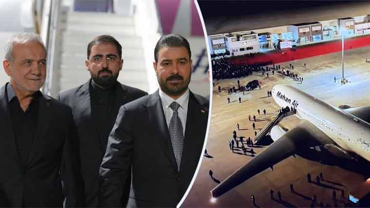 آیت اللہ علی خامنہ ای کا جسد خاکی نجف منتقل، صدر پزشکیان بھی پہنچ گئے