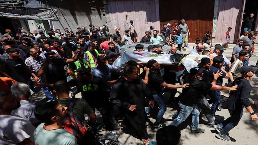 Gazans mourn aid worker killed by Israel who brought them the World Cup