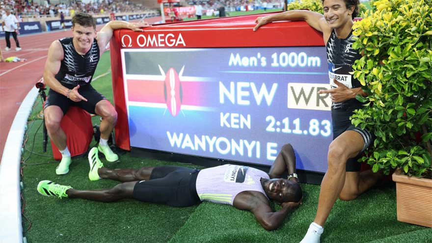 Wanyonyi sets new world best in men's 1,000m