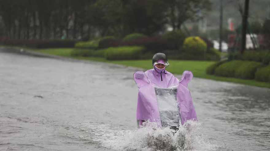 Typhoon Bavi batters eastern China, threatens days of heavy rain
